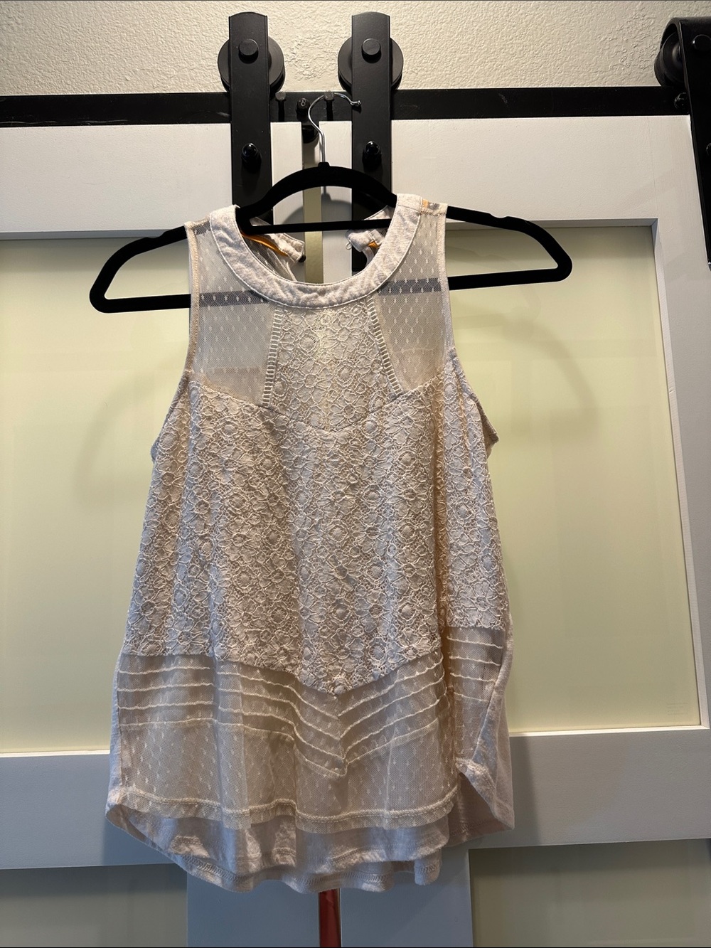 Taylor & Sage Cream Lace Overlay Sleeveless Camisole